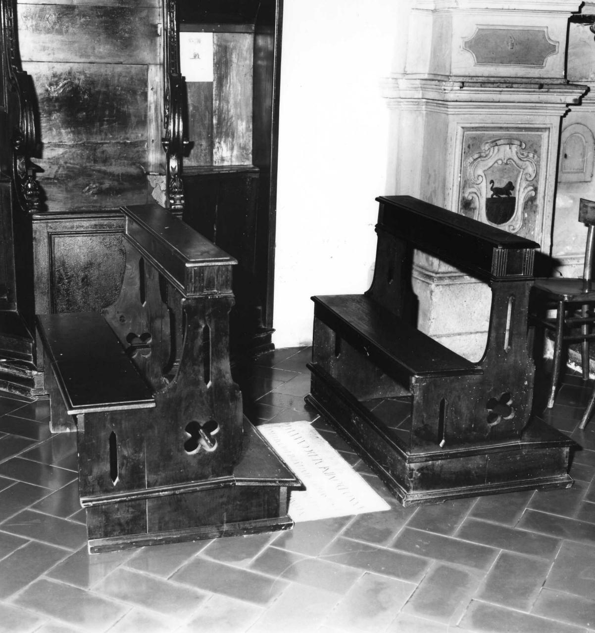 panca con inginocchiatoio, serie - bottega toscana (seconda metà sec. XIX)