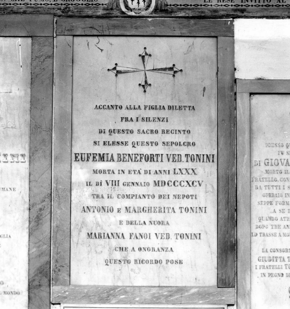 lapide tombale - bottega toscana (sec. XIX)