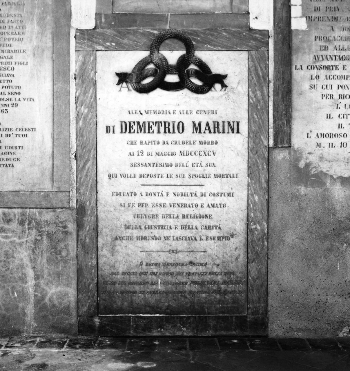 lapide tombale - bottega toscana (sec. XIX)