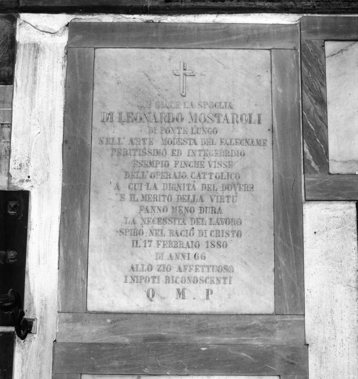 lapide tombale - bottega toscana (sec. XIX)