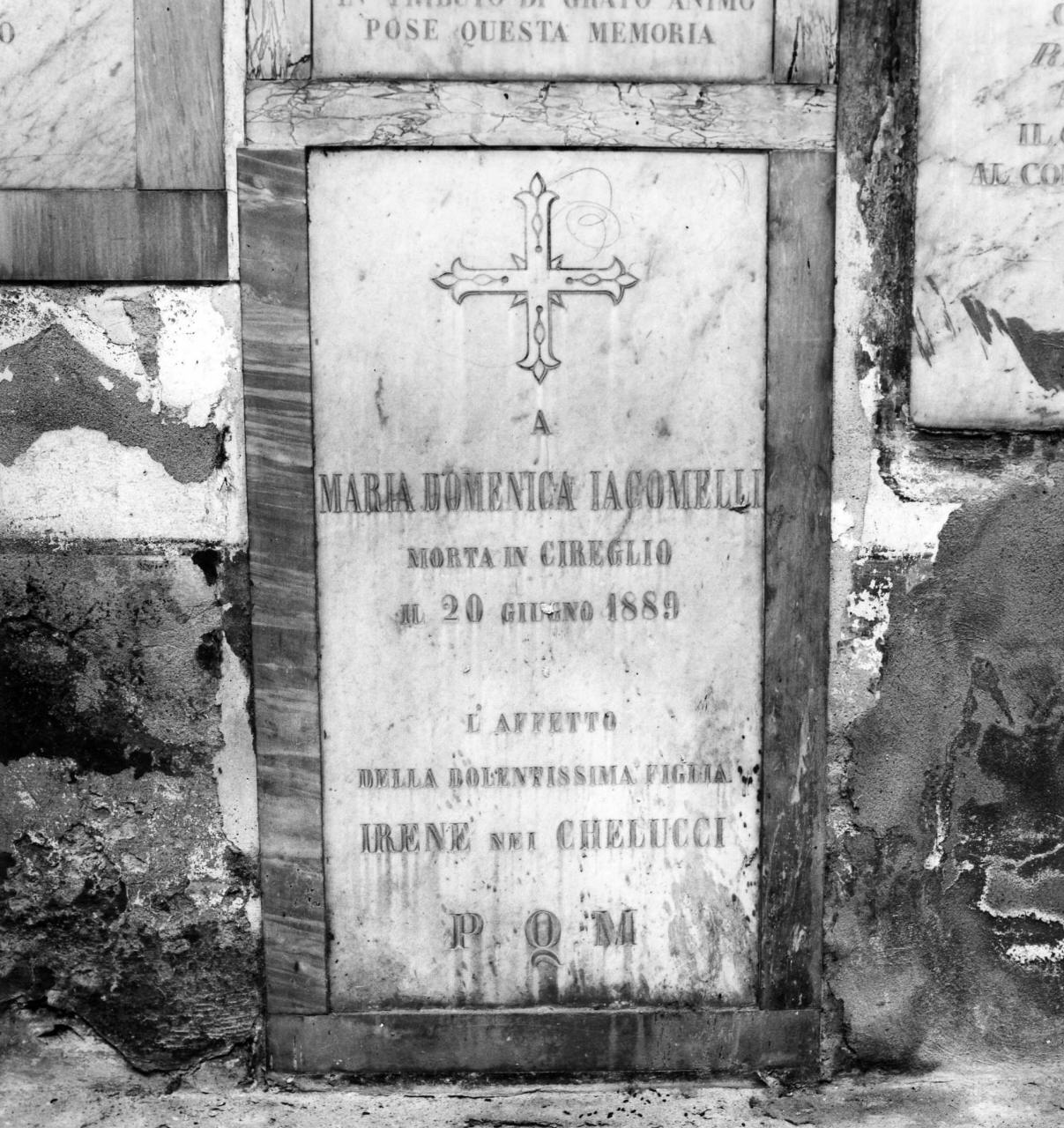 lapide tombale - bottega toscana (sec. XIX)