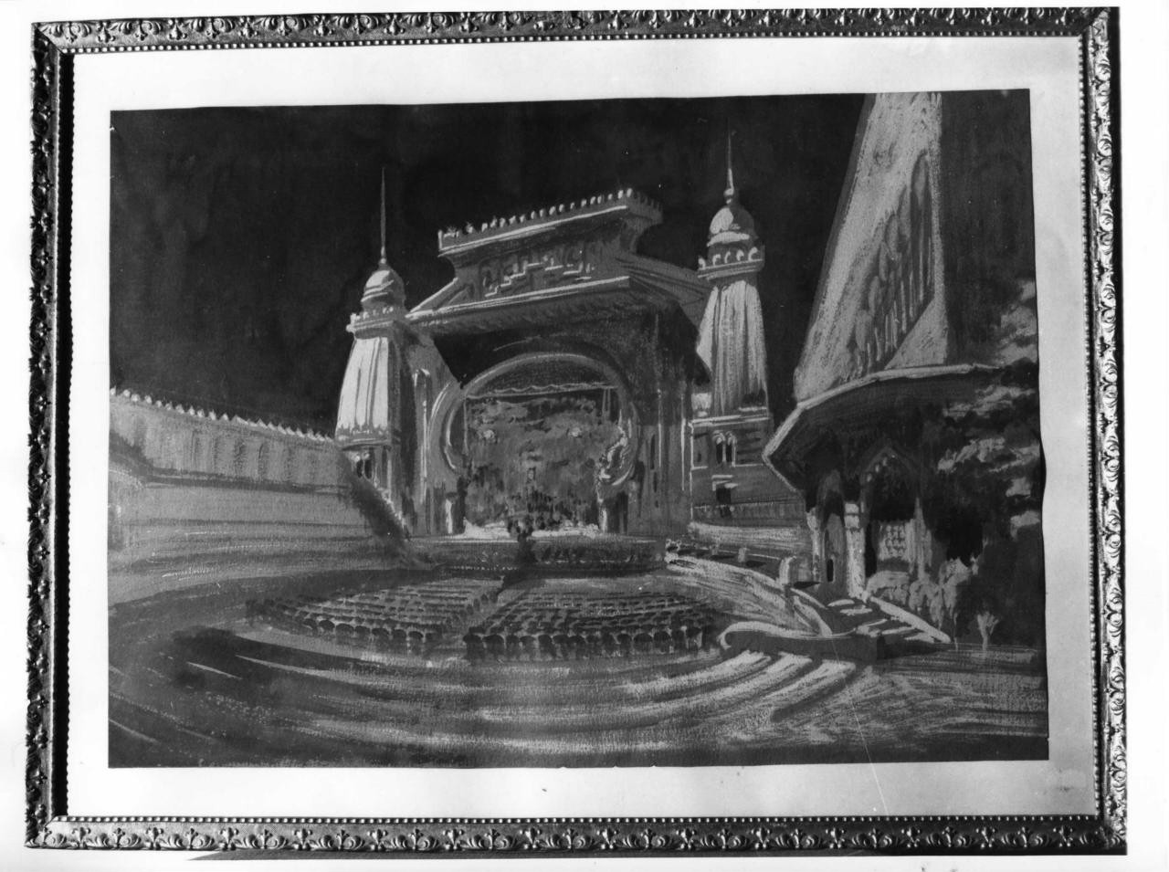 veduta prospettica del Teatro Alhambra (dipinto) di Coppedè Carlo (bottega), Coppedè Adolfo (bottega) (sec. XX)