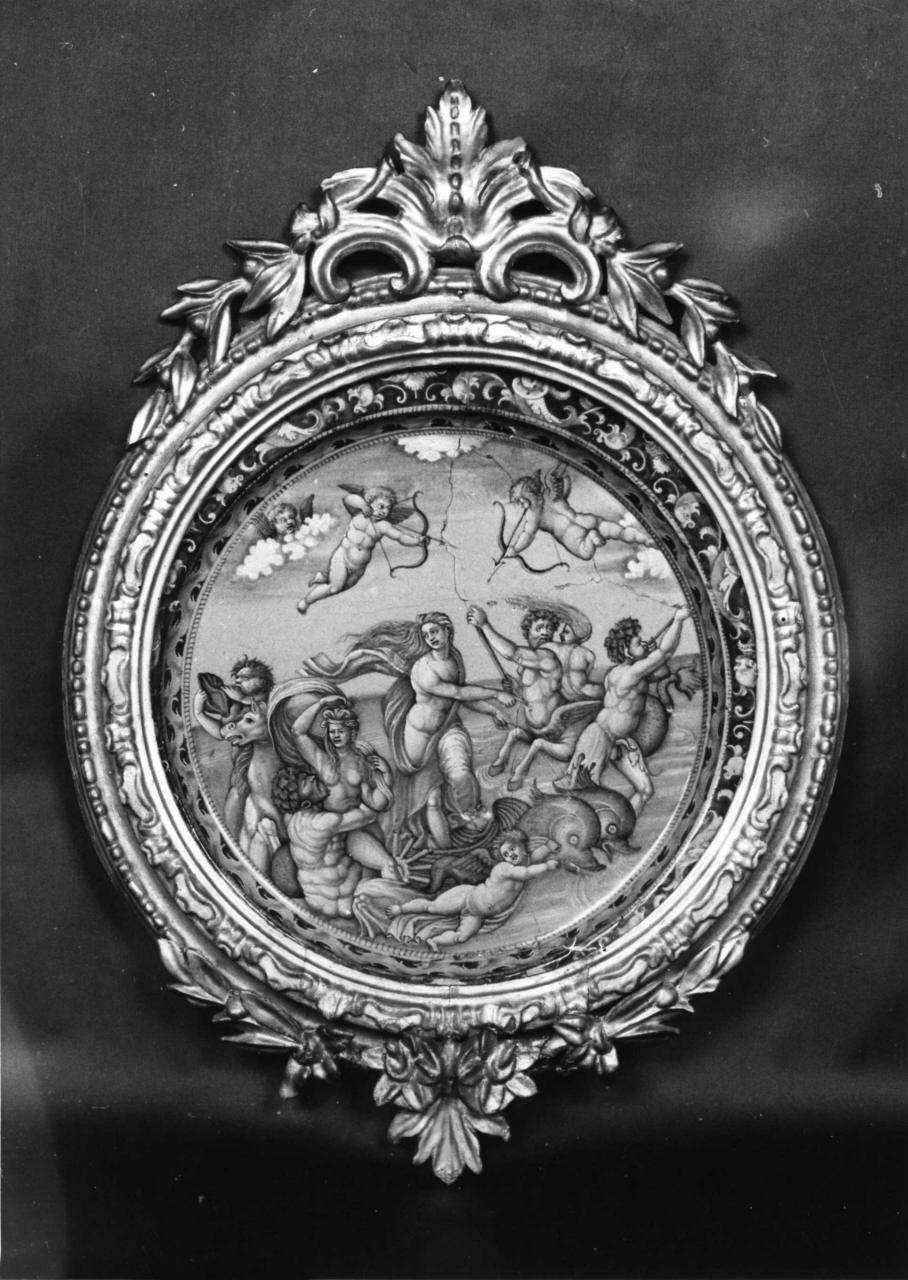 trionfo di Galatea (piatto da pompa, frammento) - manifattura faentina (sec. XVI)