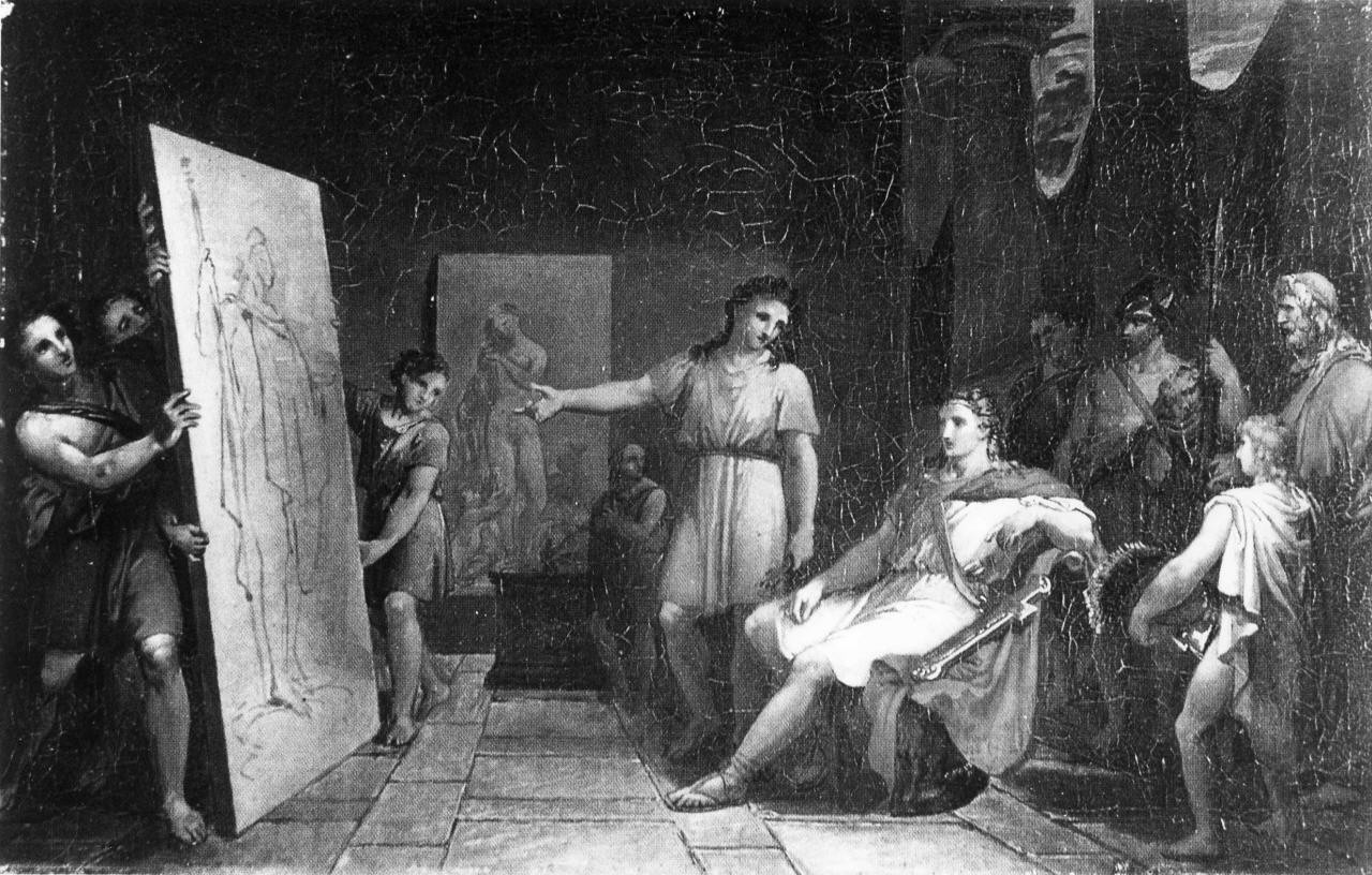 Alessandro Magno nello studio di Apelle (dipinto) di Bezzuoli Giuseppe (sec. XIX)