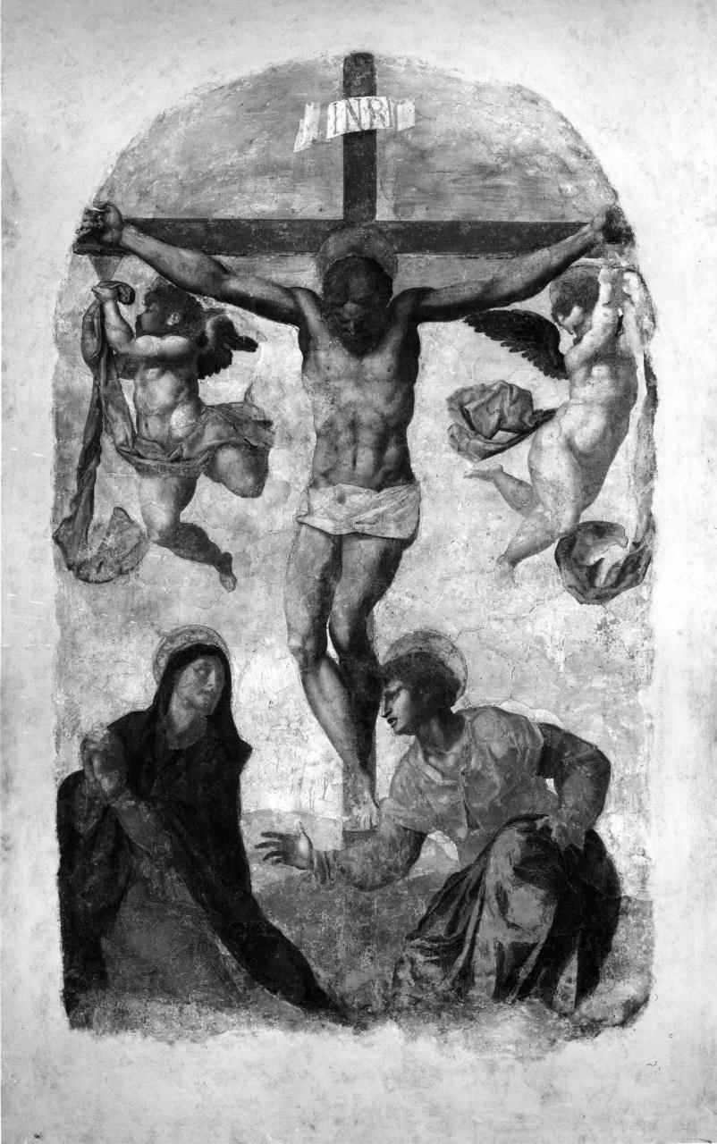 crocifissione (dipinto, elemento d'insieme) - ambito fiorentino (sec. XVI)