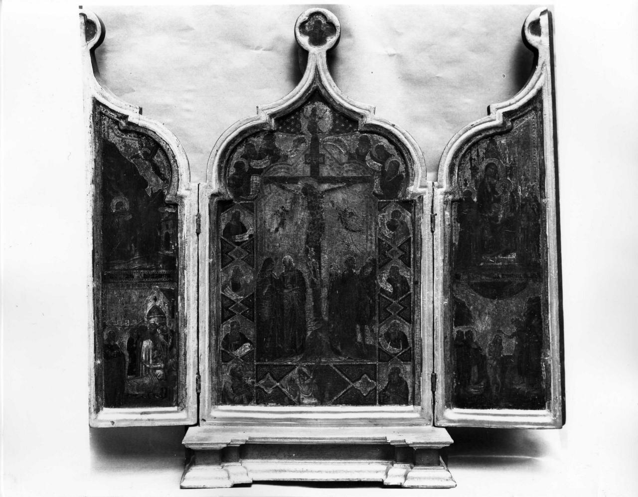 crocifissione di Cristo (trittico portatile) di Gaddi Taddeo (attribuito) (sec. XIV)