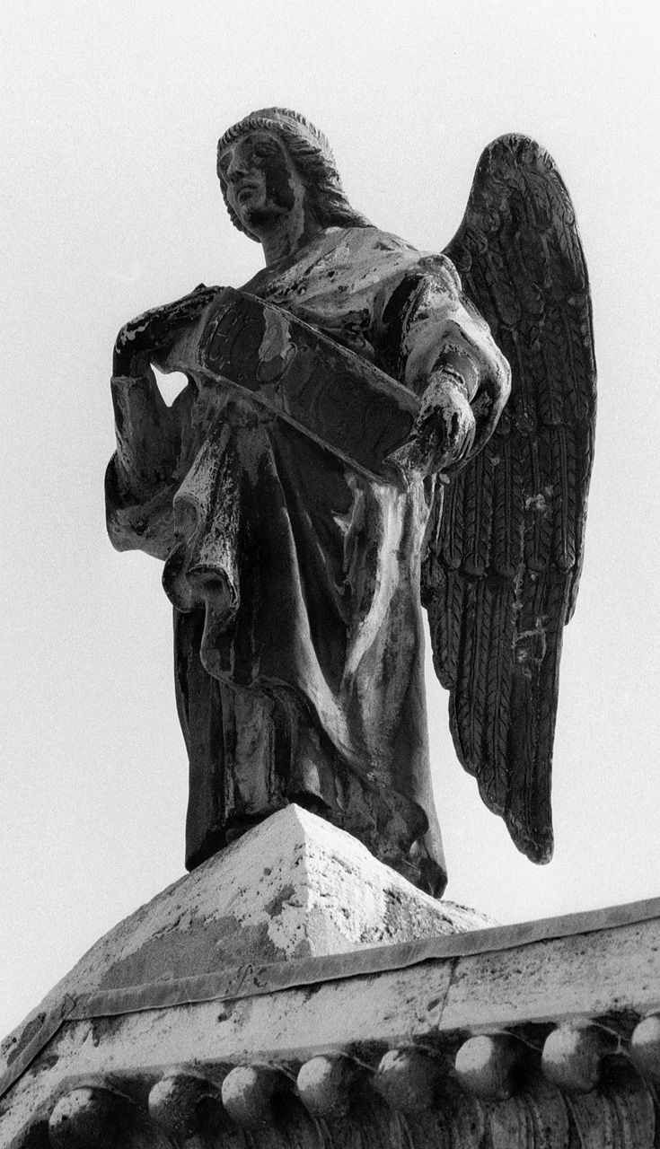 angelo con cartiglio (statua) - ambito fiorentino (sec. XIX)