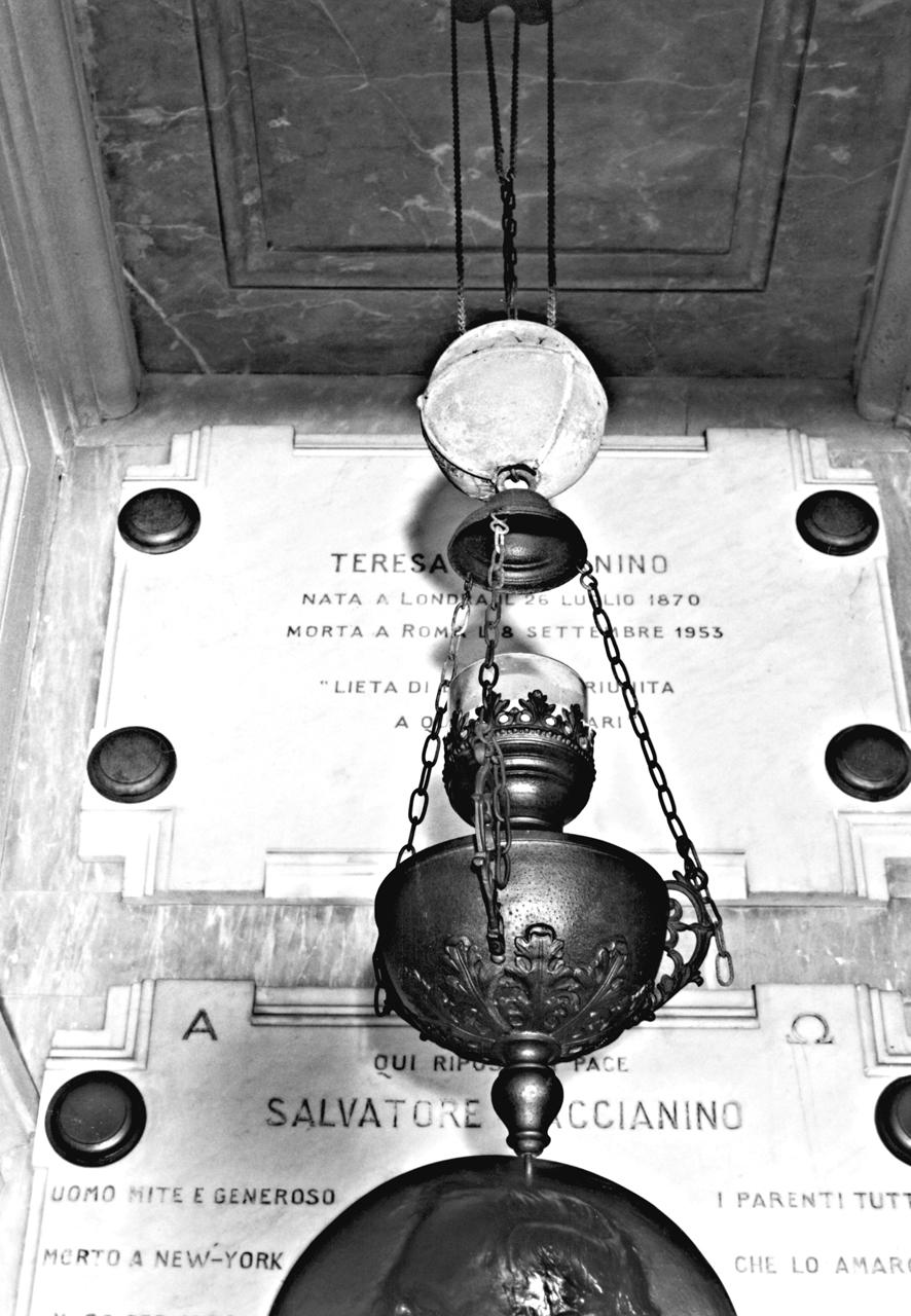 lampada pensile a vaso - produzione toscana (primo quarto sec. XX)