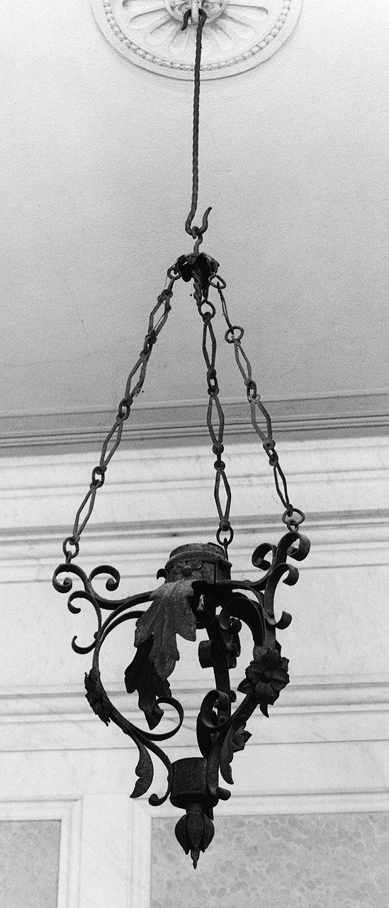 lampada pensile - produzione toscana (fine/inizio secc. XIX/ XX)