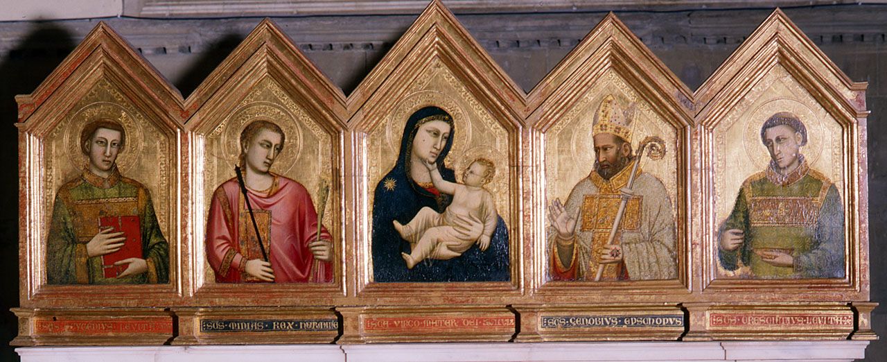 Madonna con Bambino, Santi, Annunciazione (polittico) di Giotto (bottega) (sec. XIV)