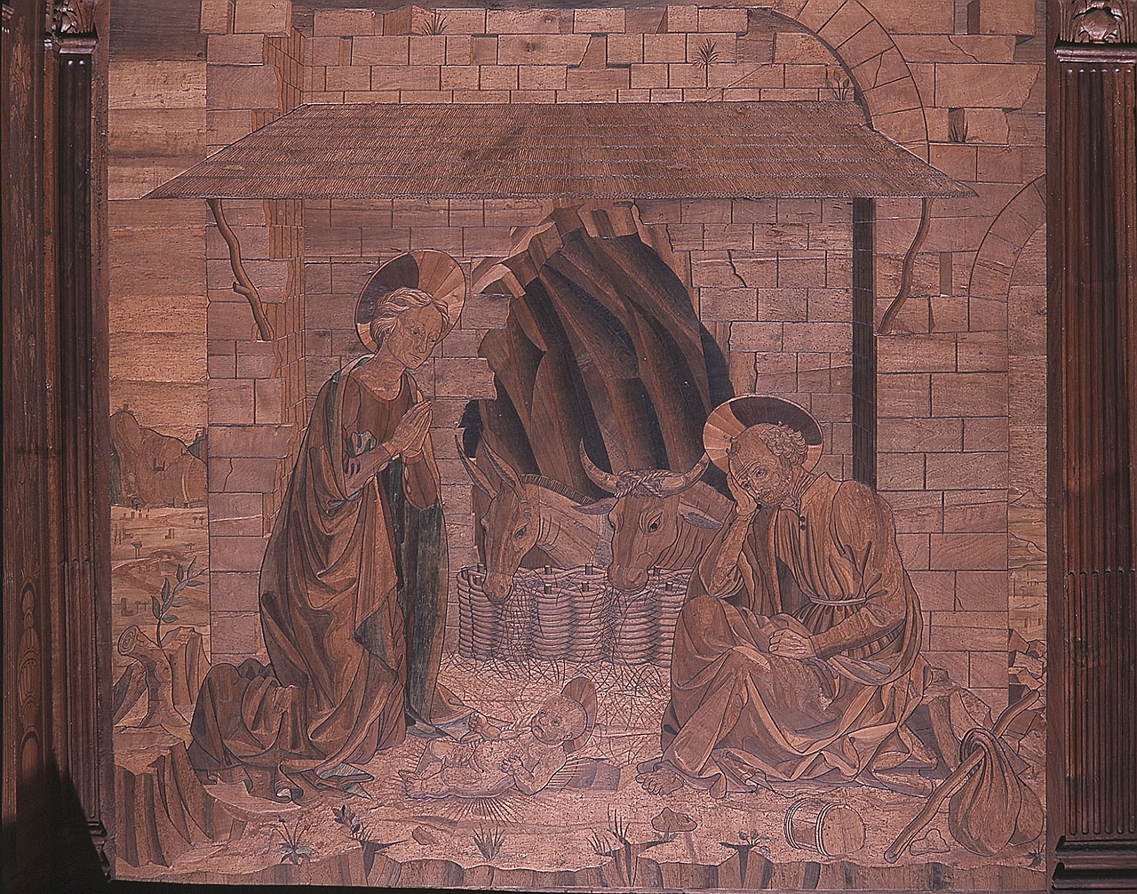 natività di Gesù (pannello) di Giuliano da Maiano, Baldovinetti Alessio (sec. XV)