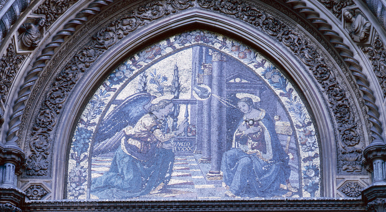 Annunciazione (decorazione musiva) di Bigordi Domenico detto Domenico Ghirlandaio, Bigordi Davide detto Davide Ghirlandaio (sec. XV)