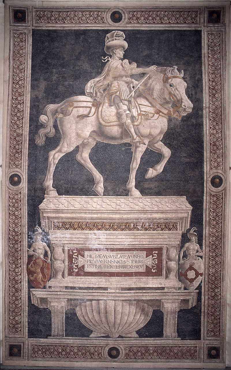 monumento equestre di Niccolò da Tolentino (dipinto) di Andrea del Castagno, Pietro di Chellino (sec. XV)