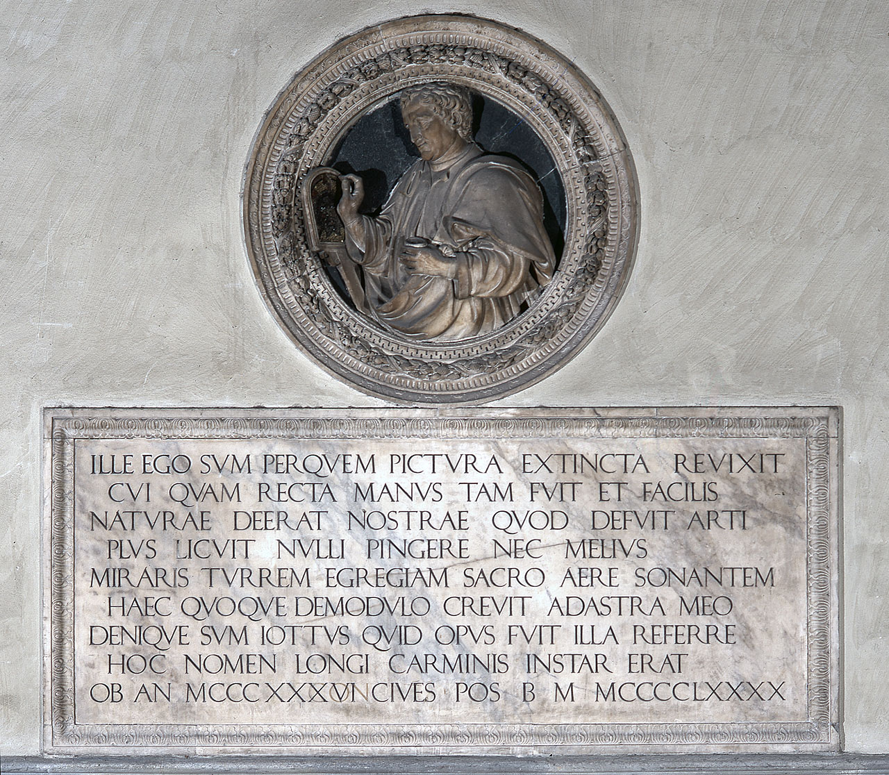 effigie di Giotto (monumento funebre) di Benedetto da Maiano (sec. XV)