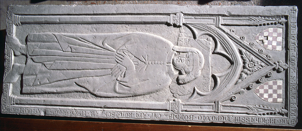 effigie di Baldo di Biudi dei Fracassini dei Poggibonsi (lastra tombale) - bottega fiorentina (sec. XIV, sec. XVI)