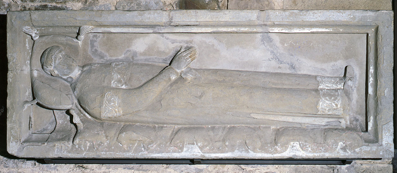 effigie del defunto (lastra tombale) - bottega fiorentina (sec. XIII, sec. XVI)