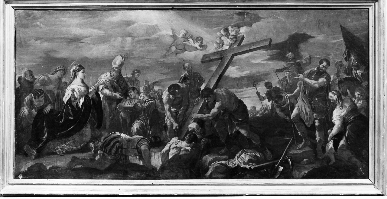ritrovamento della vera croce (dipinto) di Giordano Luca (attribuito) (sec. XVII)