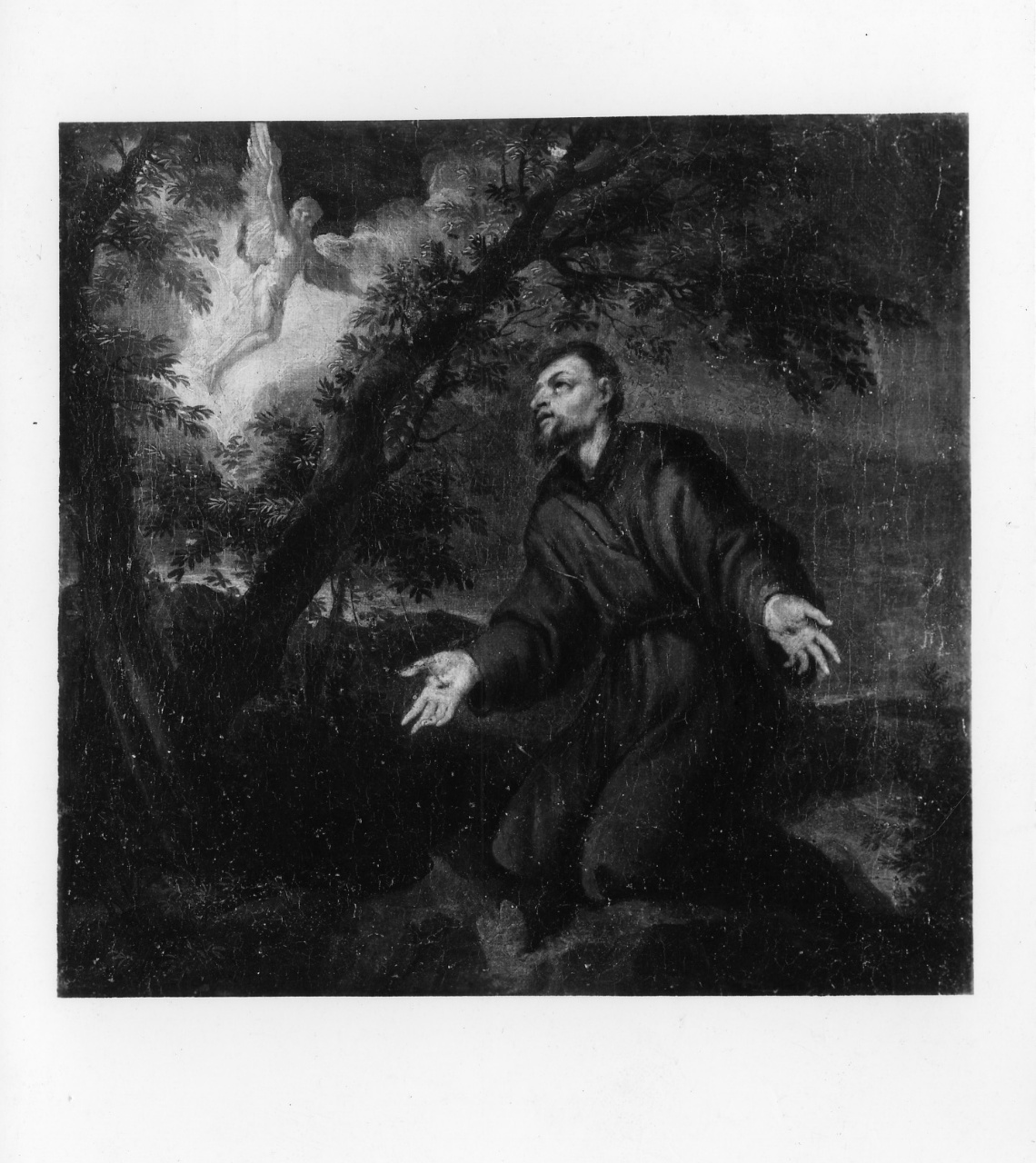 San Francesco d'Assisi riceve le stimmate (dipinto) - ambito emiliano (sec. XVII)