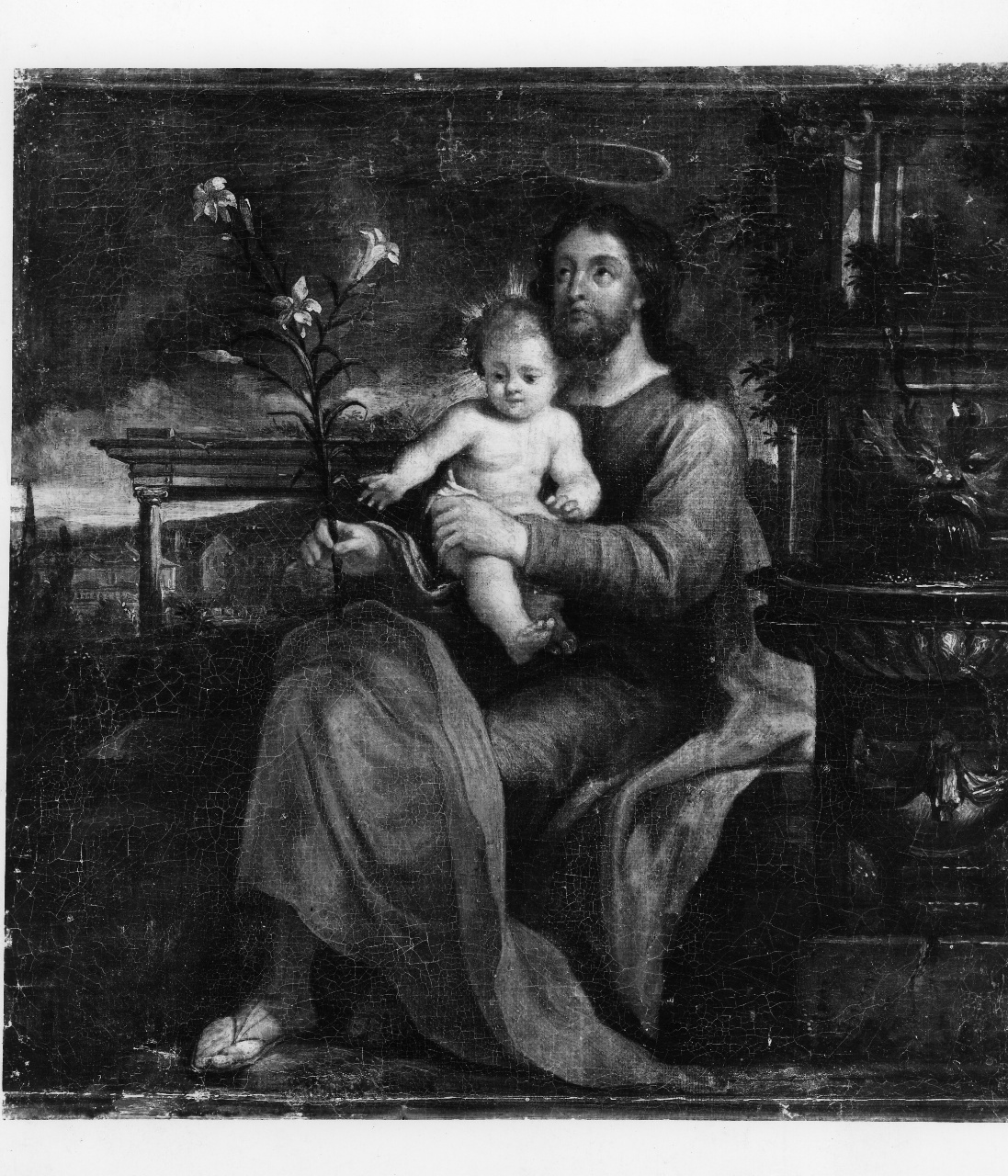 San Giuseppe e Gesù Bambino (dipinto) - ambito emiliano (sec. XVII)