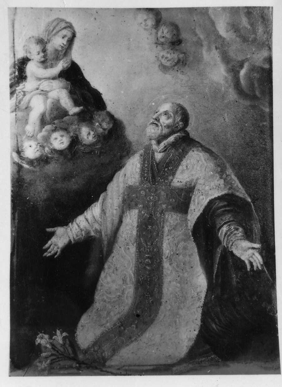 San Filippo Neri ha la visione della Madonna con Bambino (dipinto) - ambito italiano (seconda metà sec. XVII)