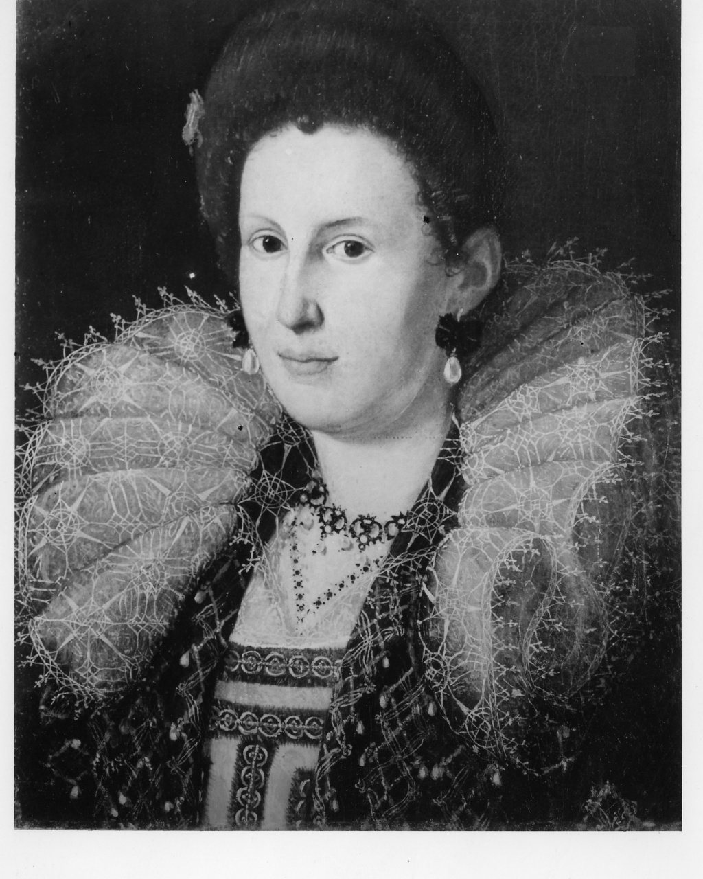 ritratto di donna (dipinto) - ambito fiorentino (fine/inizio secc. XVI/ XVII)