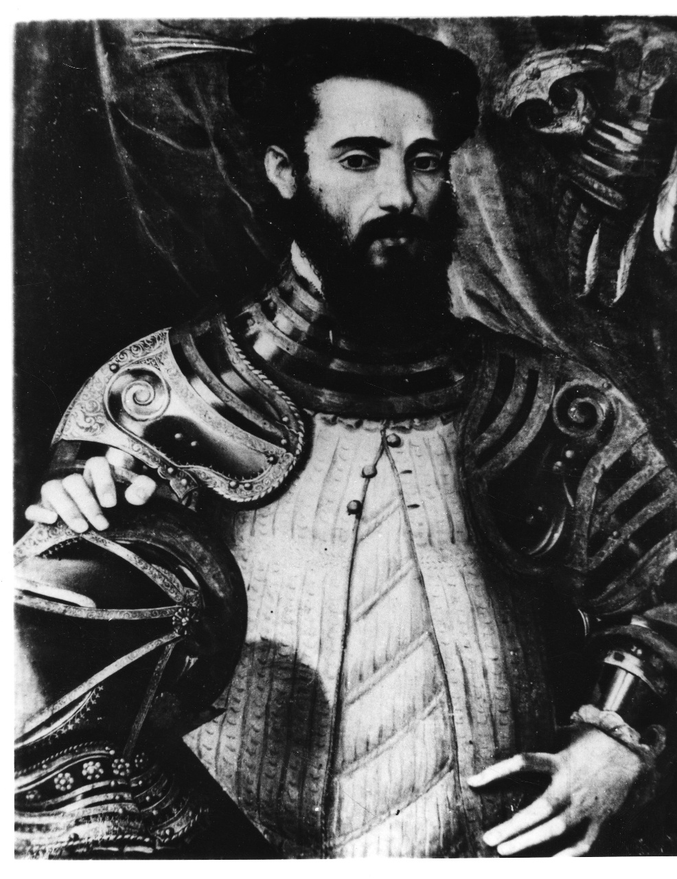 ritratto d'uomo con armatura (dipinto) - ambito italiano (sec. XVI)