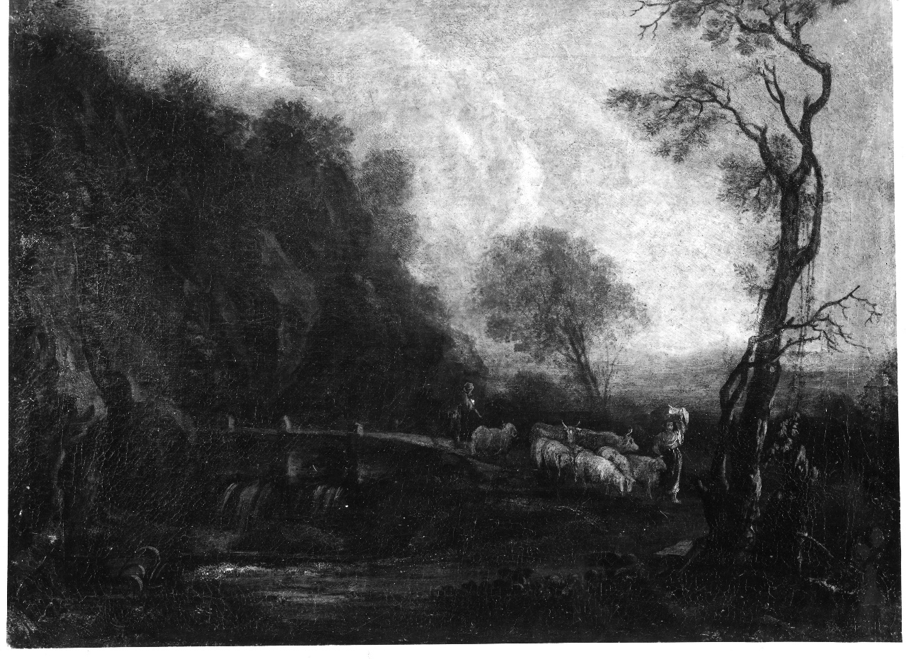 paesaggio con animali (dipinto) - ambito olandese (seconda metà sec. XVII)