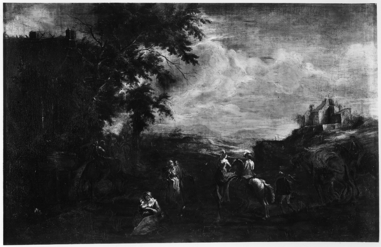 scena campestre con figure (dipinto) - ambito fiorentino (prima metà sec. XVIII)