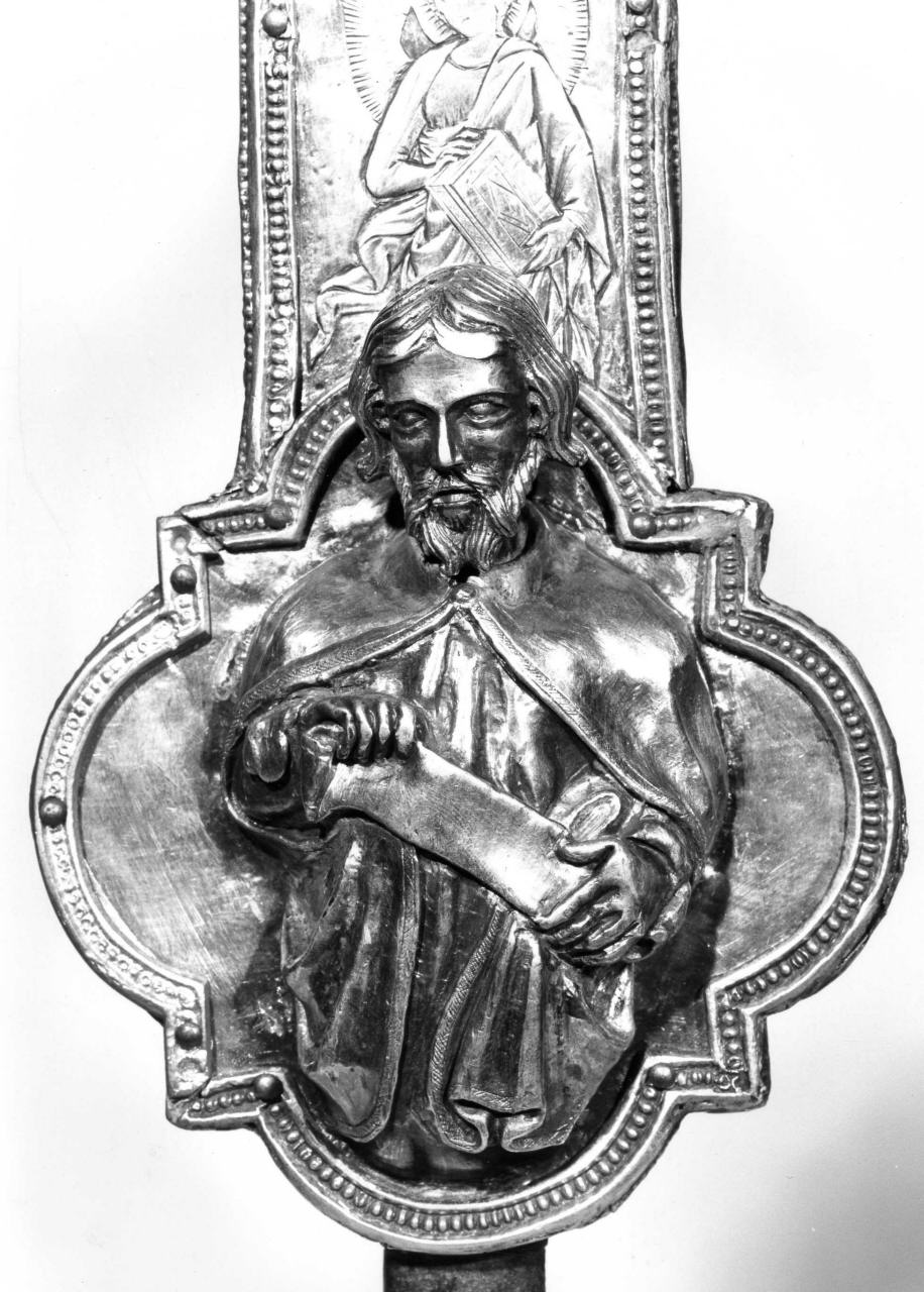 profeta (placchetta di croce processionale) - manifattura pistoiese (inizio, inizio sec. XIV, sec. XV)