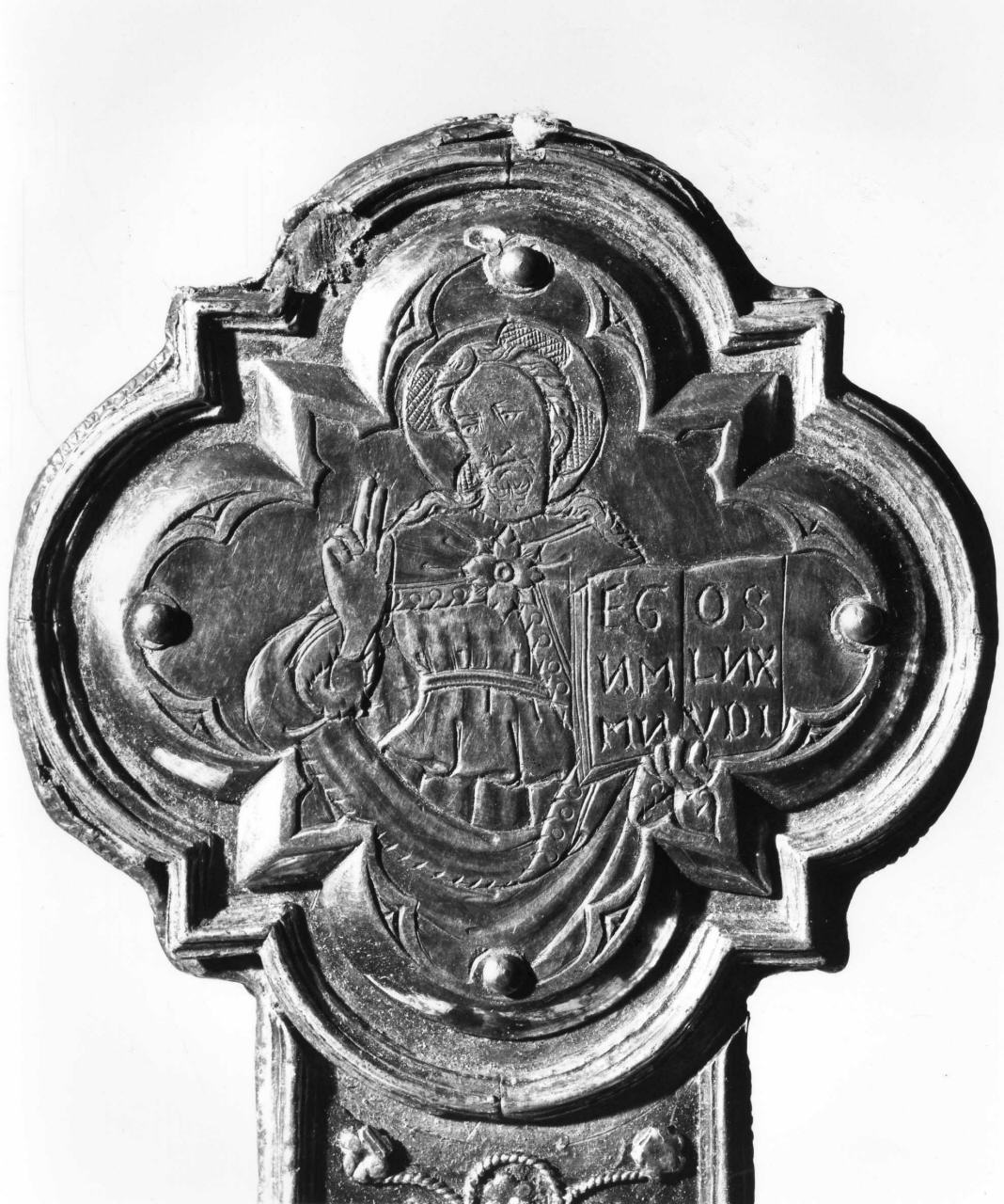 Dio Padre benedicente (placchetta di croce processionale) di Ghiberti Lorenzo (maniera) (sec. XV)