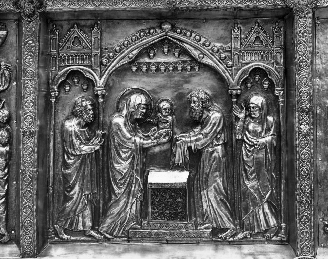 presentazione di Gesù al tempio (rilievo, elemento d'insieme) di Andrea di Jacopo d'Ognabene (sec. XIV)