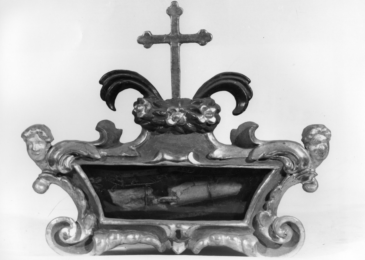 reliquiario a teca - a urna, serie - bottega toscana (metà sec. XVIII)