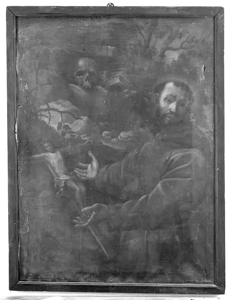 San Francesco d'Assisi in preghiera davanti alla croce (dipinto) - ambito toscano (sec. XVIII)