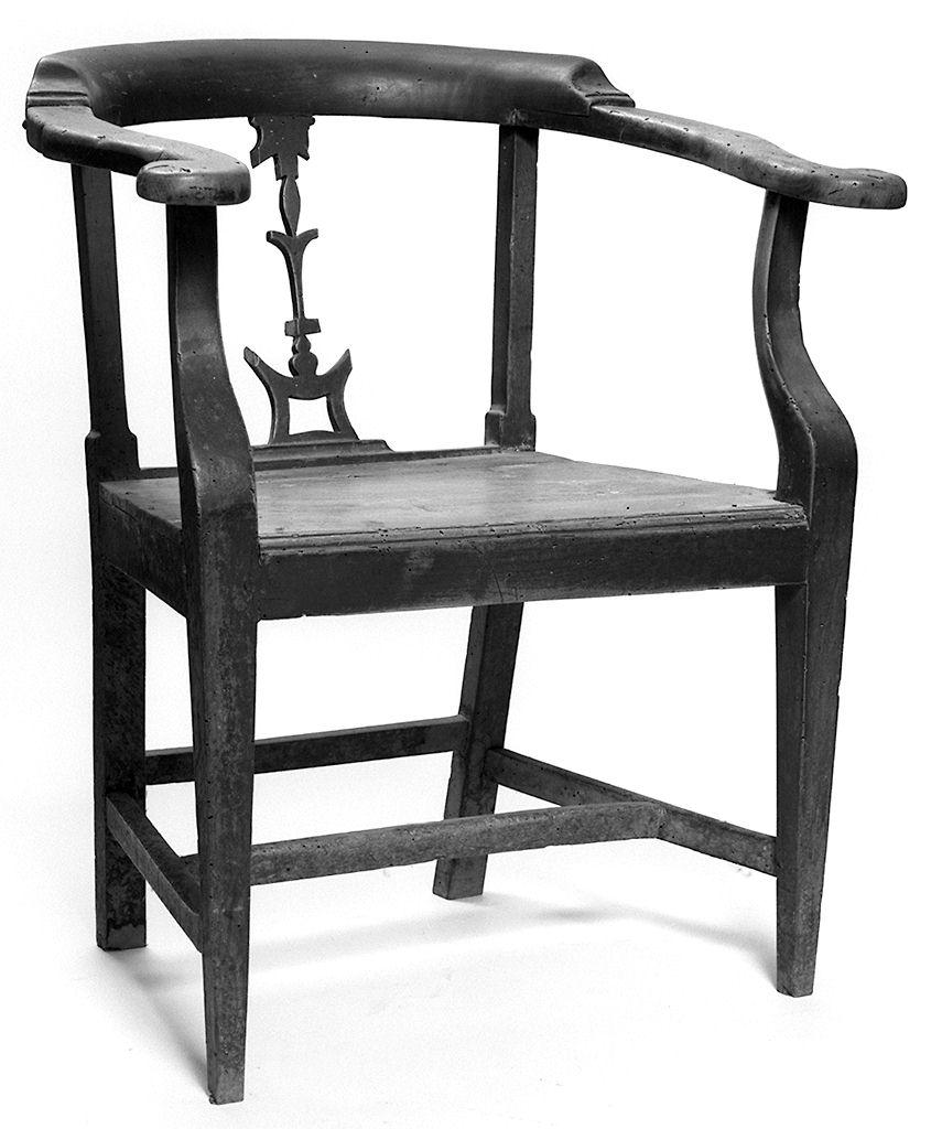 sedia - a braccioli - produzione toscana (primo quarto sec. XX)