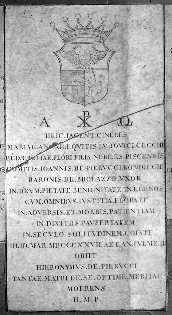 lastra tombale - produzione fiorentina (sec. XIX)