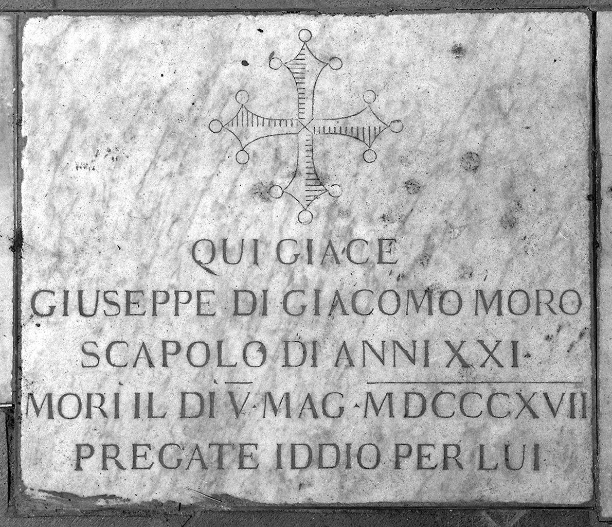 lastra tombale - produzione fiorentina (sec. XIX)