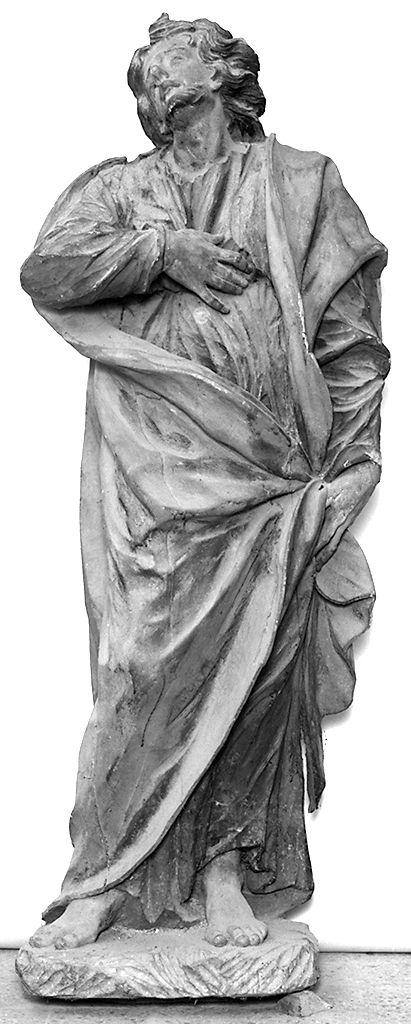 Madonna, San Giovanni Evangelista e San Francesco d'Assisi (statua, serie) - ambito fiorentino (primo quarto sec. XVIII)