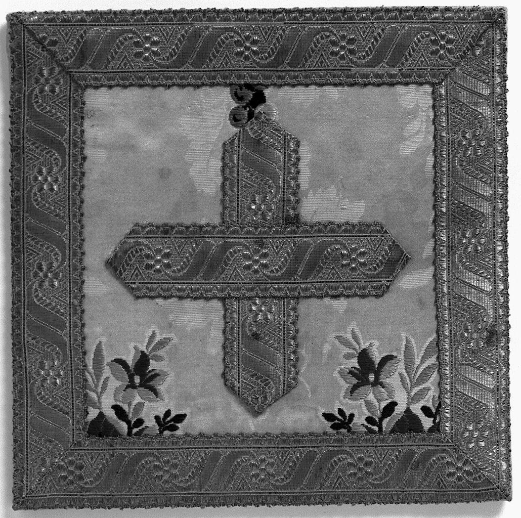 borsa del corporale, elemento d'insieme - manifattura italiana (metà sec. XIX)