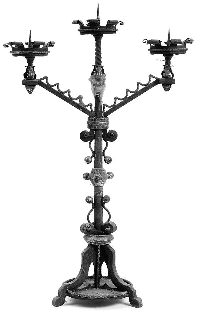 candelabro, serie - bottega toscana (primo quarto sec. XX)