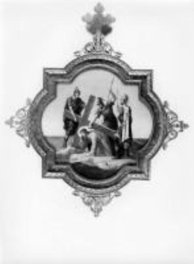 stazione III: Gesù cade sotto la croce la prima volta (Via Crucis, elemento d'insieme) - ambito francese (seconda metà sec. XIX)