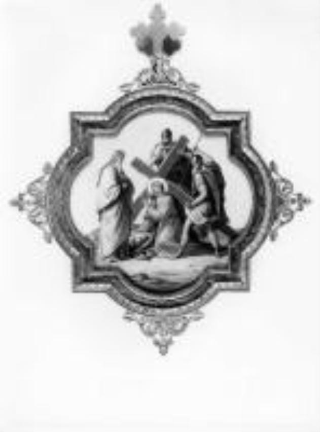 stazione IX: Gesù cade sotto la croce la terza volta (Via Crucis, elemento d'insieme) - ambito francese (seconda metà sec. XIX)