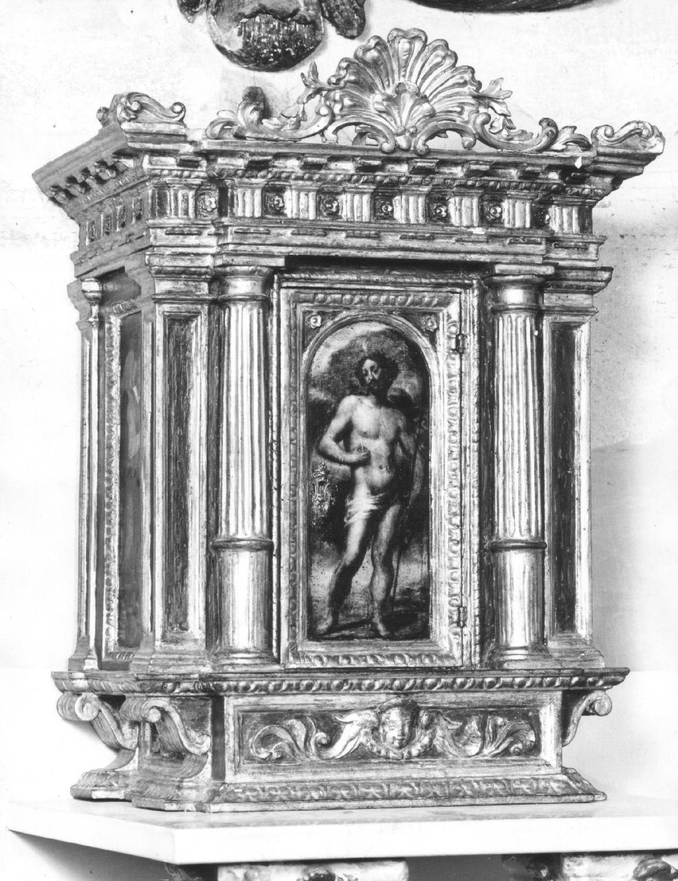 tabernacolo - a frontale architettonico - ambito fiorentino (sec. XVII)