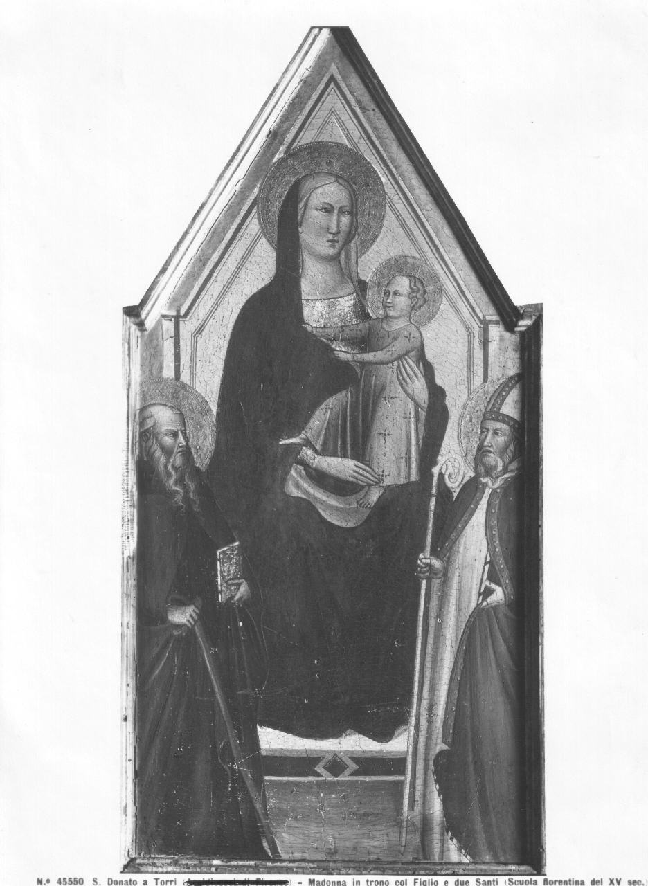 Madonna con Bambino in trono con Sant'Antonio Abate e San Donato (dipinto) - ambito fiorentino (metà sec. XIV)