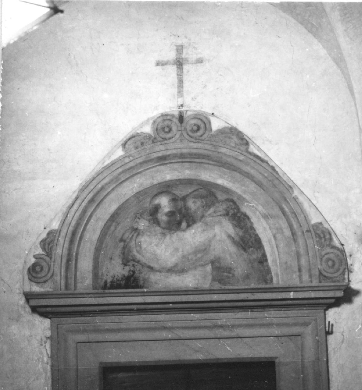 incontro tra San Francesco e San Domenico (dipinto) - ambito toscano (sec. XVII)