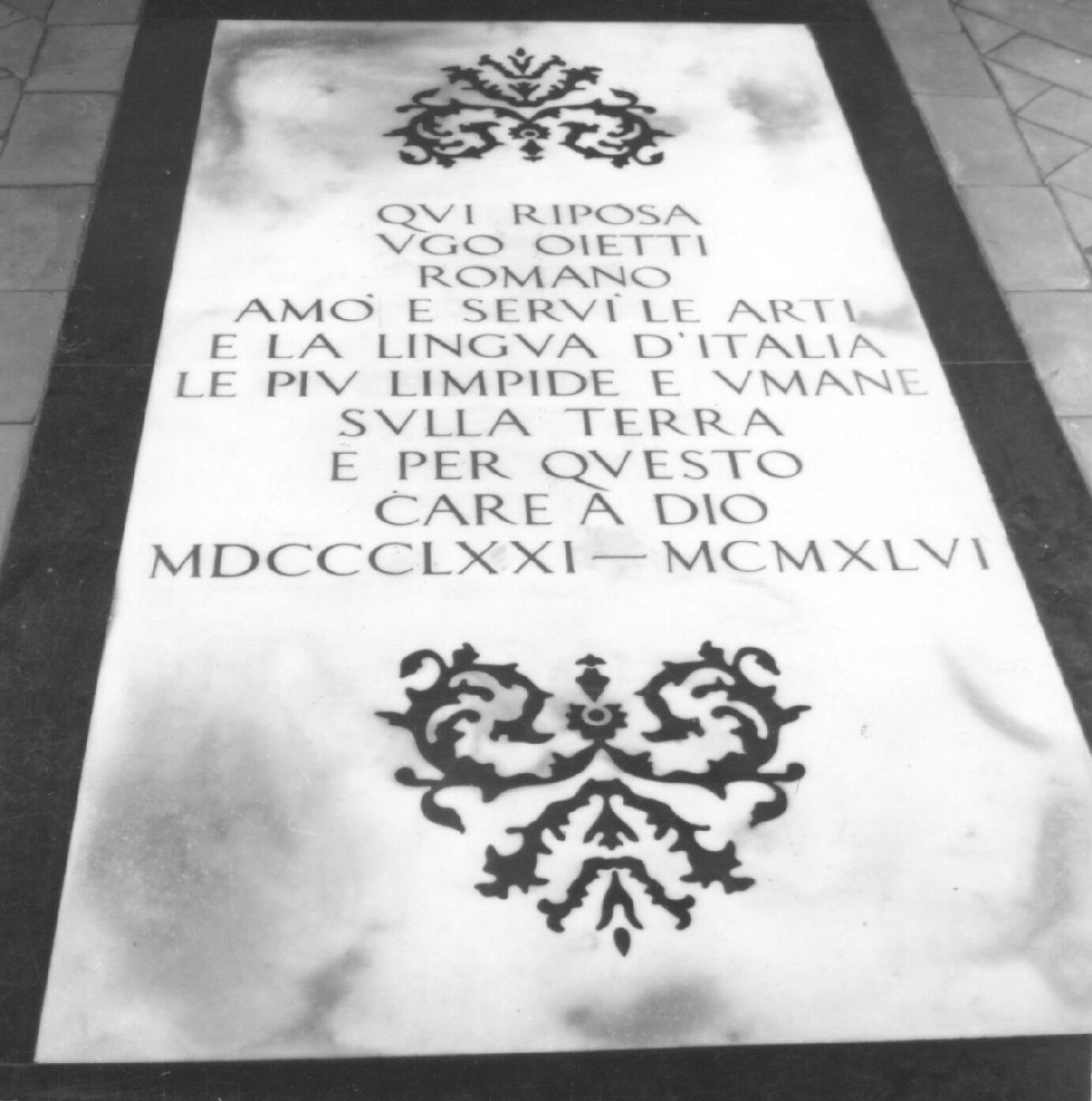 lapide tombale - bottega toscana (sec. XX)