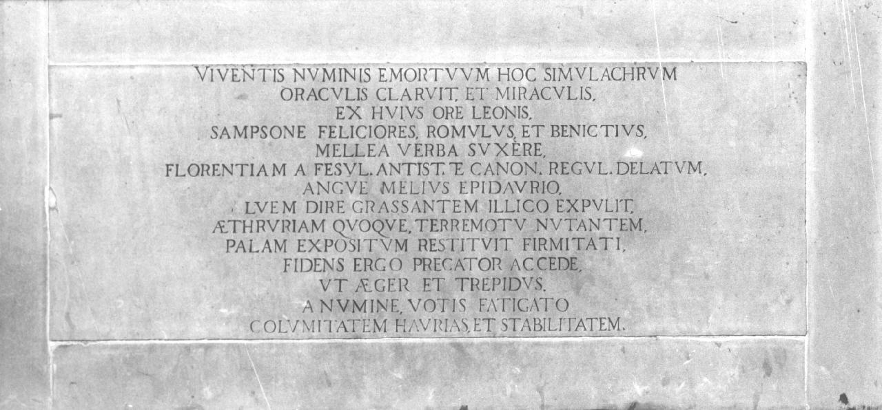 lapide commemorativa - bottega toscana (fine sec. XVII)