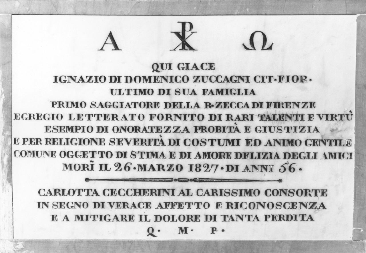 lapide tombale - bottega toscana (sec. XIX)