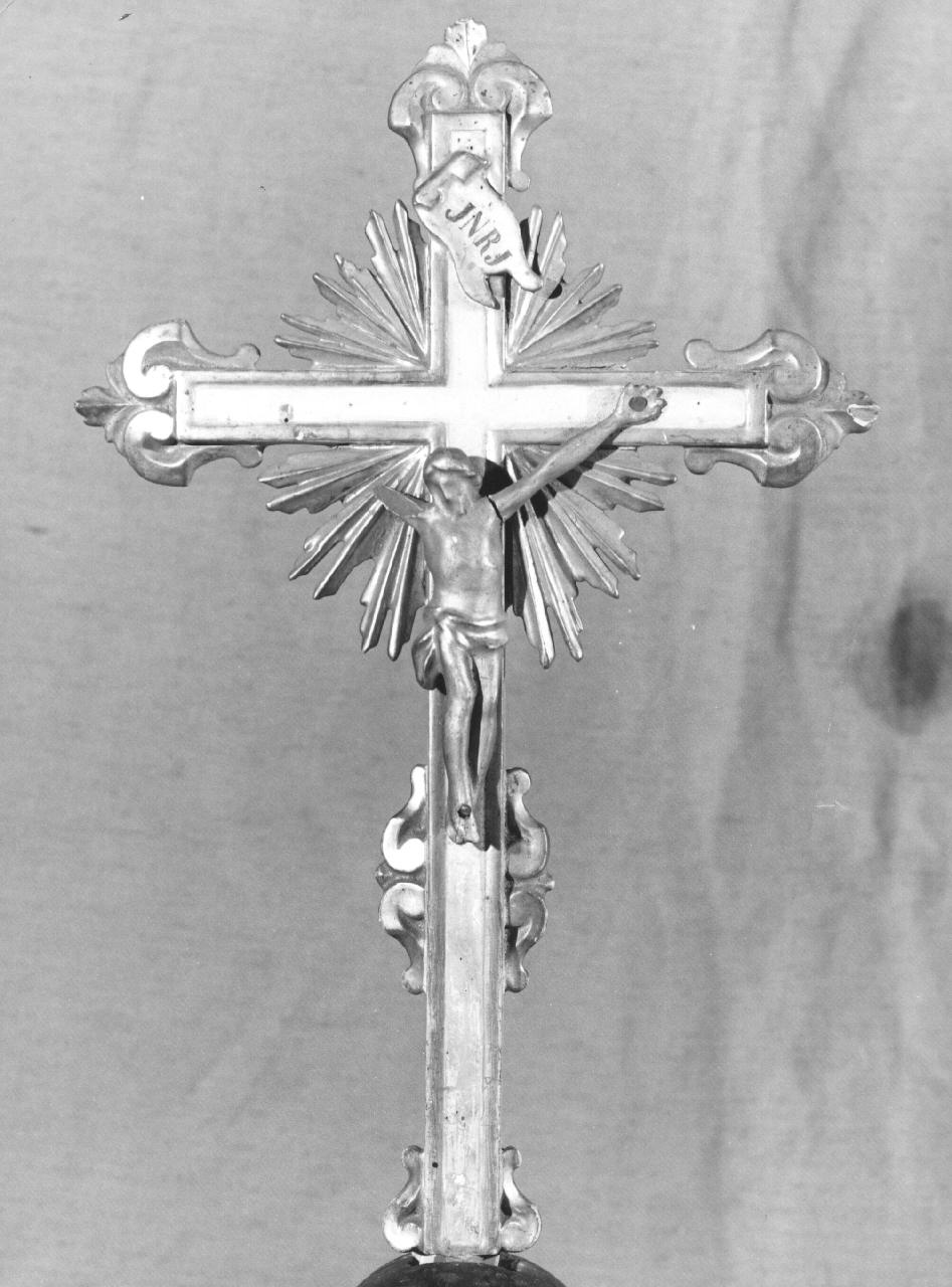 Cristo crocifisso (croce processionale, serie) - bottega toscana (sec. XIX)