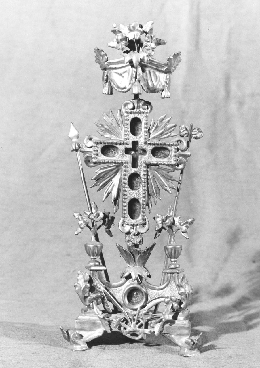 reliquiario - a croce - bottega toscana (sec. XIX)