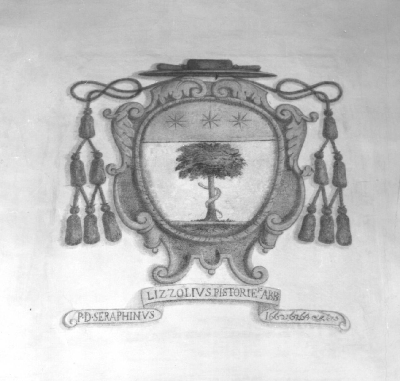 stemma gentilizio dell'abate Serafino Lizzoli (dipinto) - ambito toscano (sec. XVII)